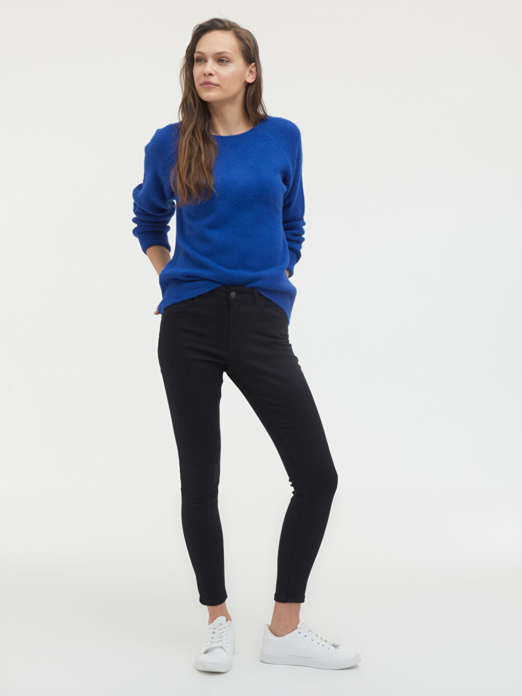 Mavi Bisiklet Yaka Triko Basic Kazak -1