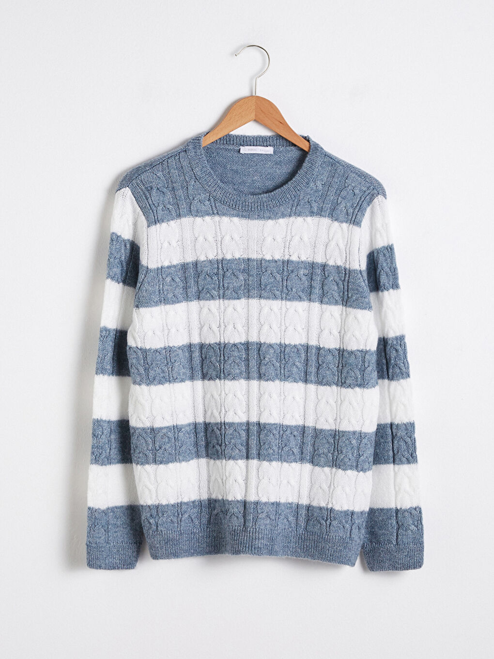 Mavi Bisiklet Yaka Kalın Triko Kazak-8