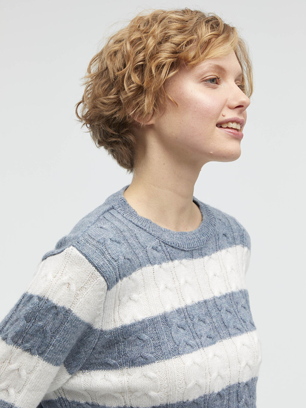 Mavi Bisiklet Yaka Kalın Triko Kazak-2