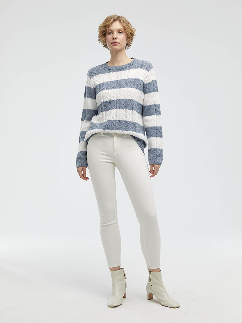 Mavi Bisiklet Yaka Kalın Triko Kazak-4