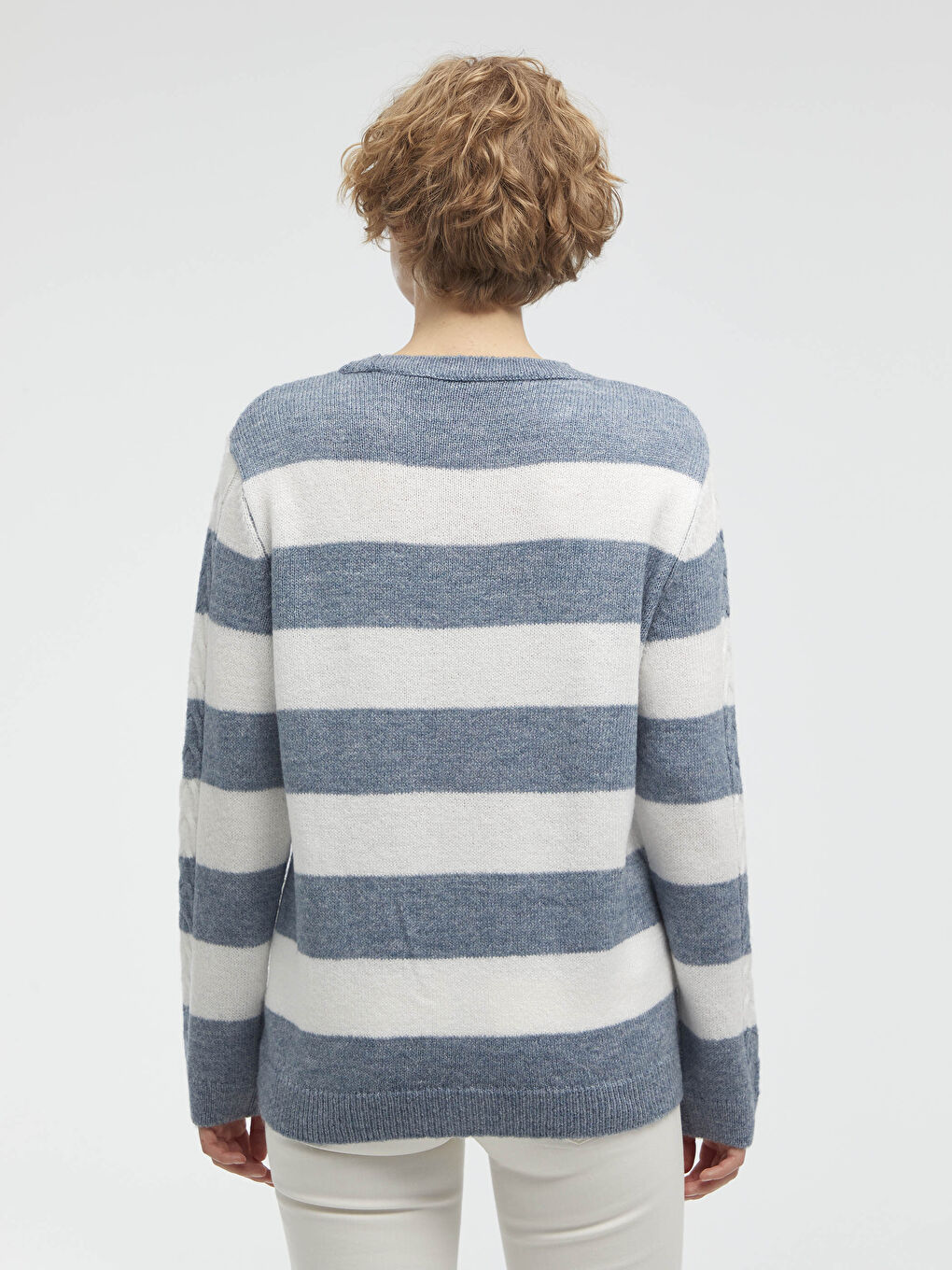 Mavi Bisiklet Yaka Kalın Triko Kazak-6