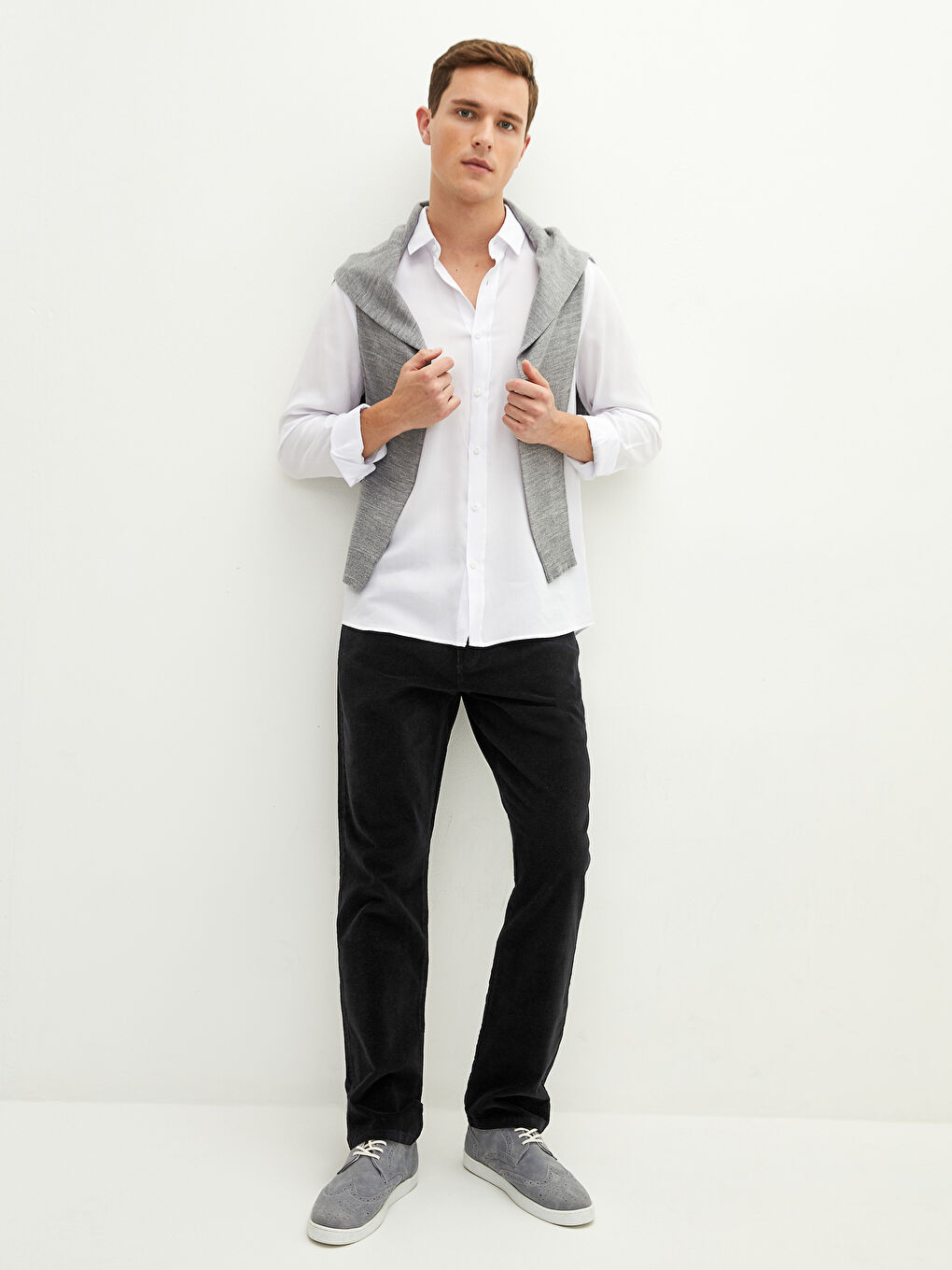 Siyah Normal Kalıp Erkek Chino Pantolon