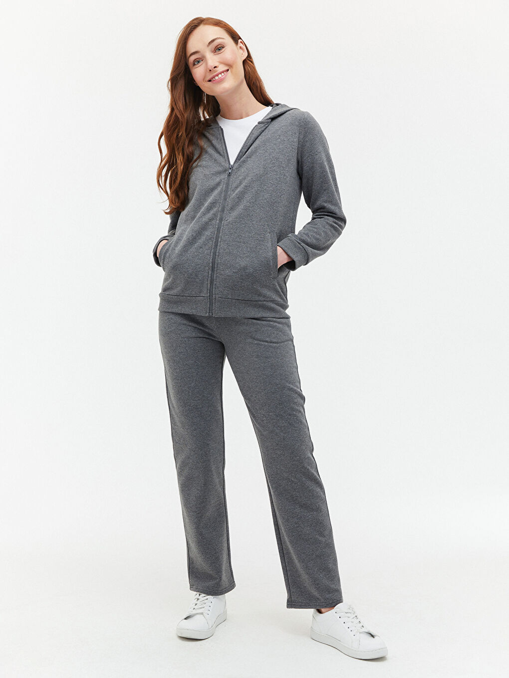 Hooded Women's Thick Zip-Up Sweatshirt-2