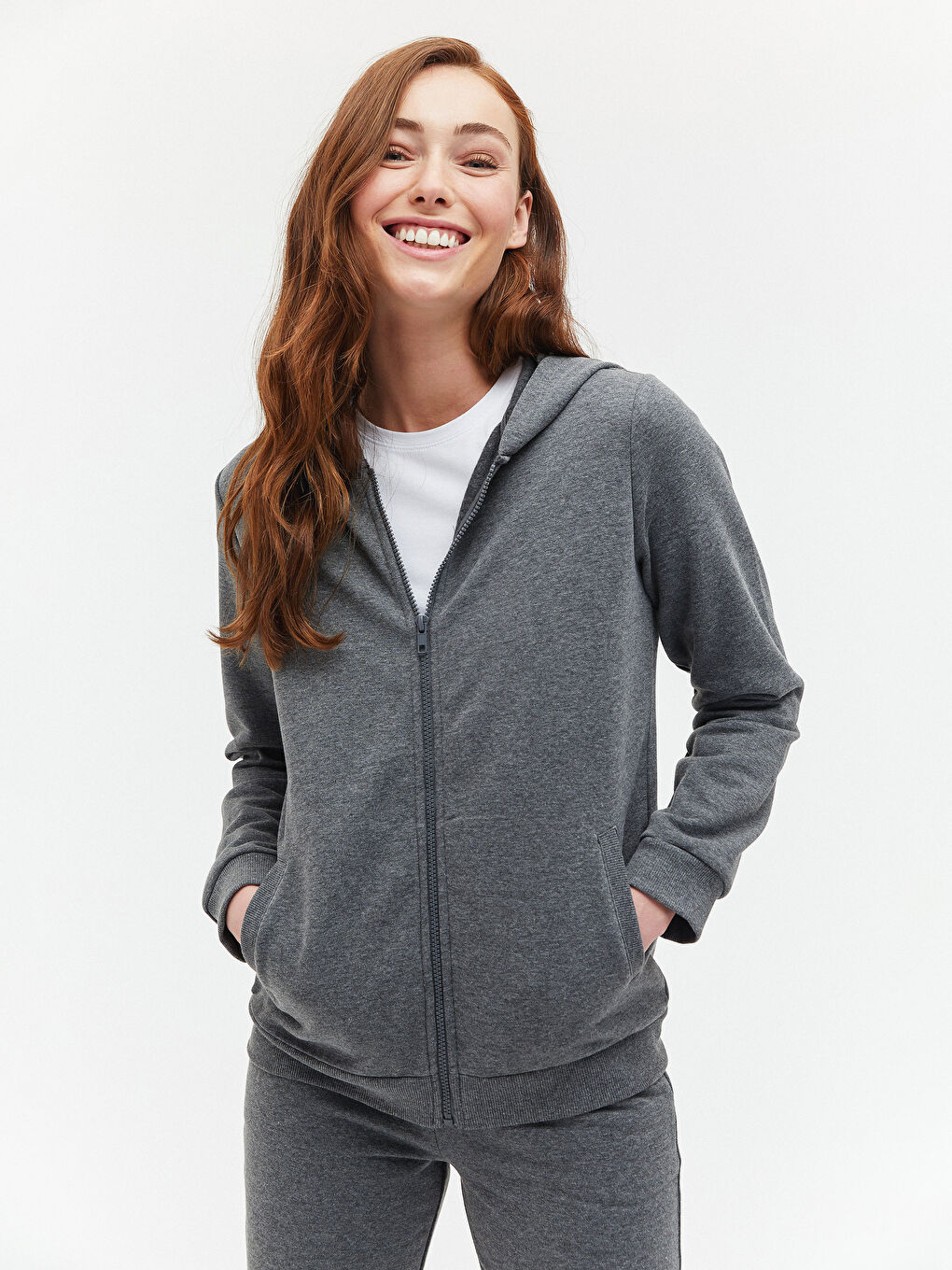 Hooded Women's Thick Zip-Up Sweatshirt-4