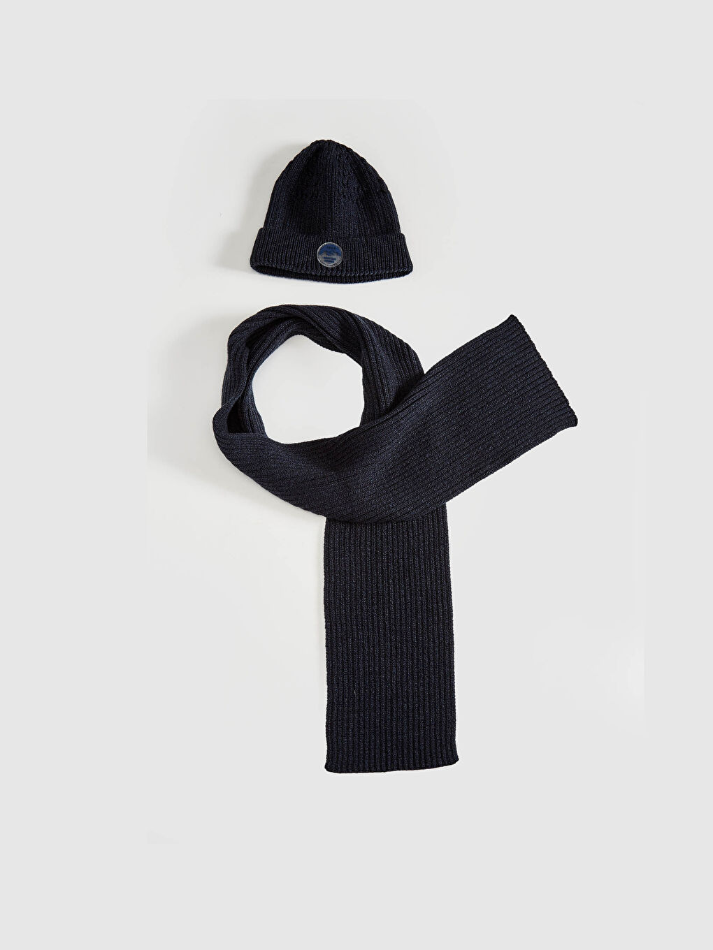 Écharpe et Bonnet en Tricot Imprimés avec Étiquette pour Garçon