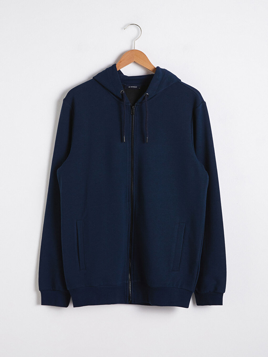 Lacivert Kapüşonlu Fermuarlı Erkek Sweatshirt-5