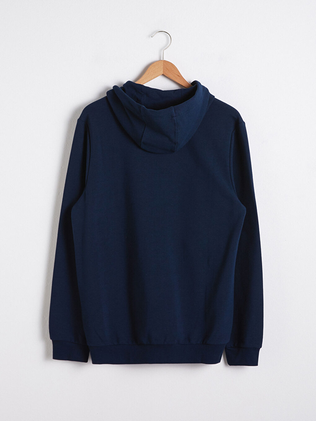 Lacivert Kapüşonlu Fermuarlı Erkek Sweatshirt-6