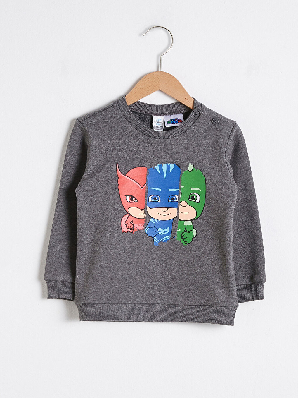 Antrasit Erkek Bebek Pjmask Baskılı Sweatshirt