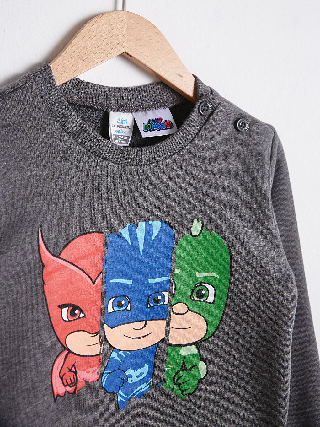 Antrasit Erkek Bebek Pjmask Baskılı Sweatshirt-2