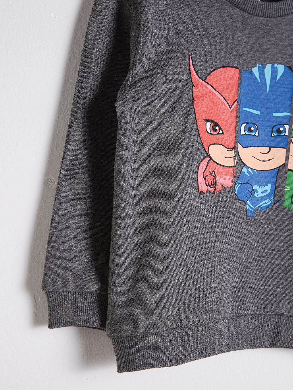 Antrasit Erkek Bebek Pjmask Baskılı Sweatshirt-3