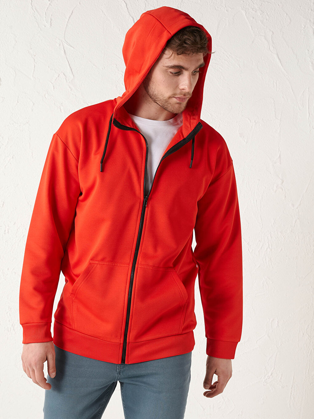 Hooded Long Sleeve Men's Zip-Up Sweatshirt-5