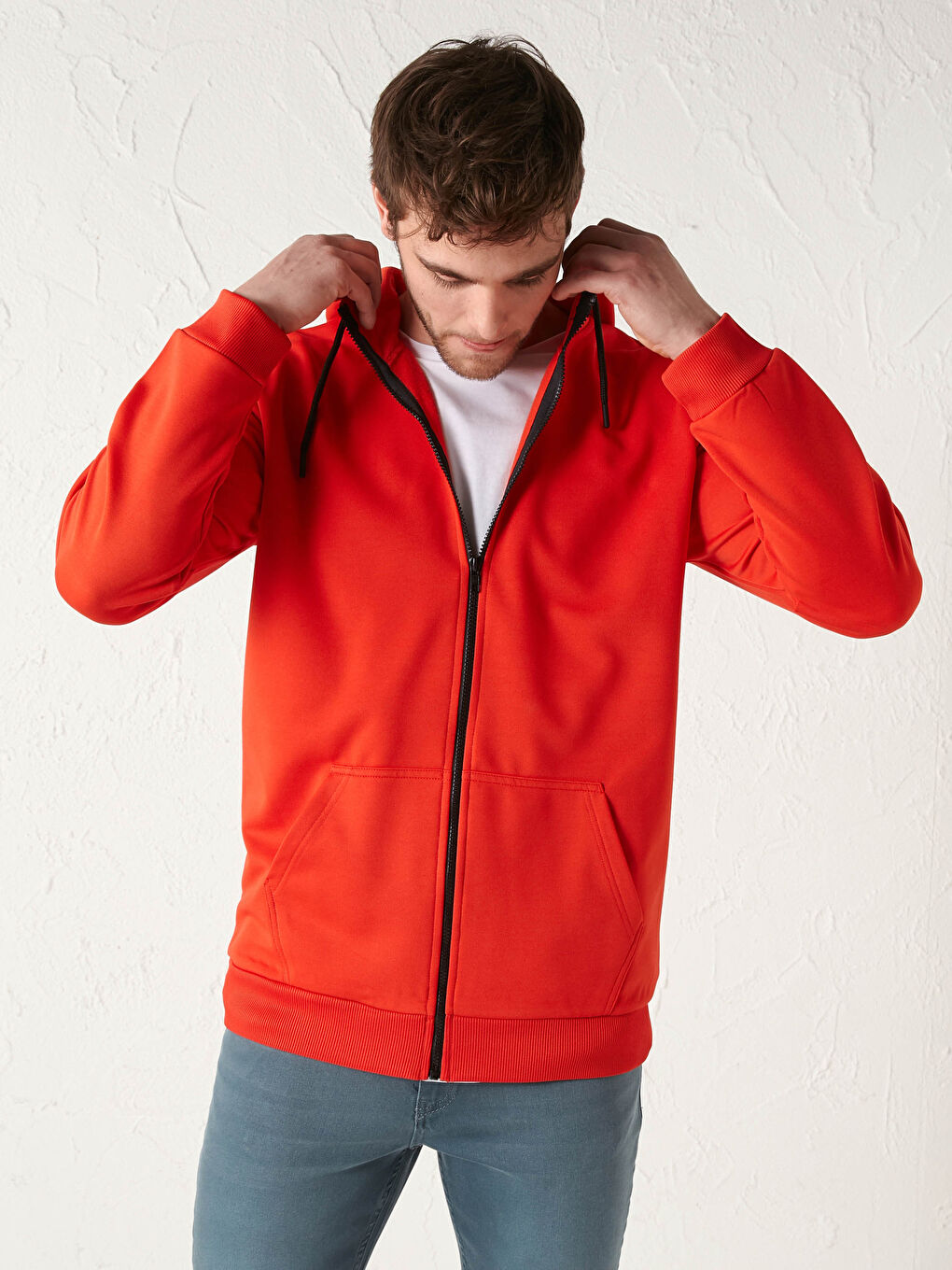 Hooded Long Sleeve Men's Zip-Up Sweatshirt-1