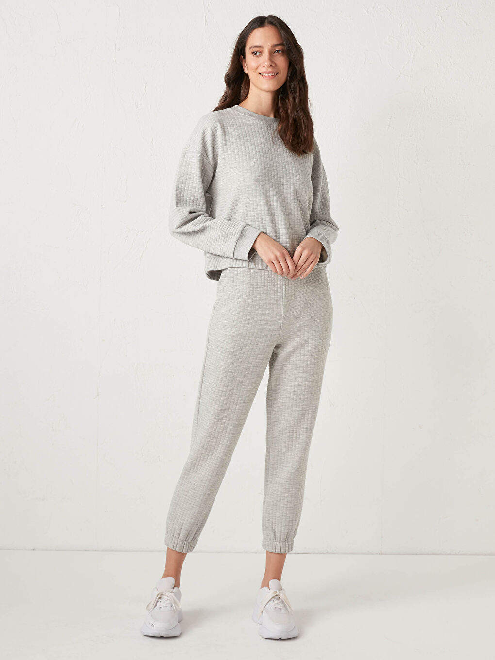 Gri Beli Lastikli Eşofman Alt-4