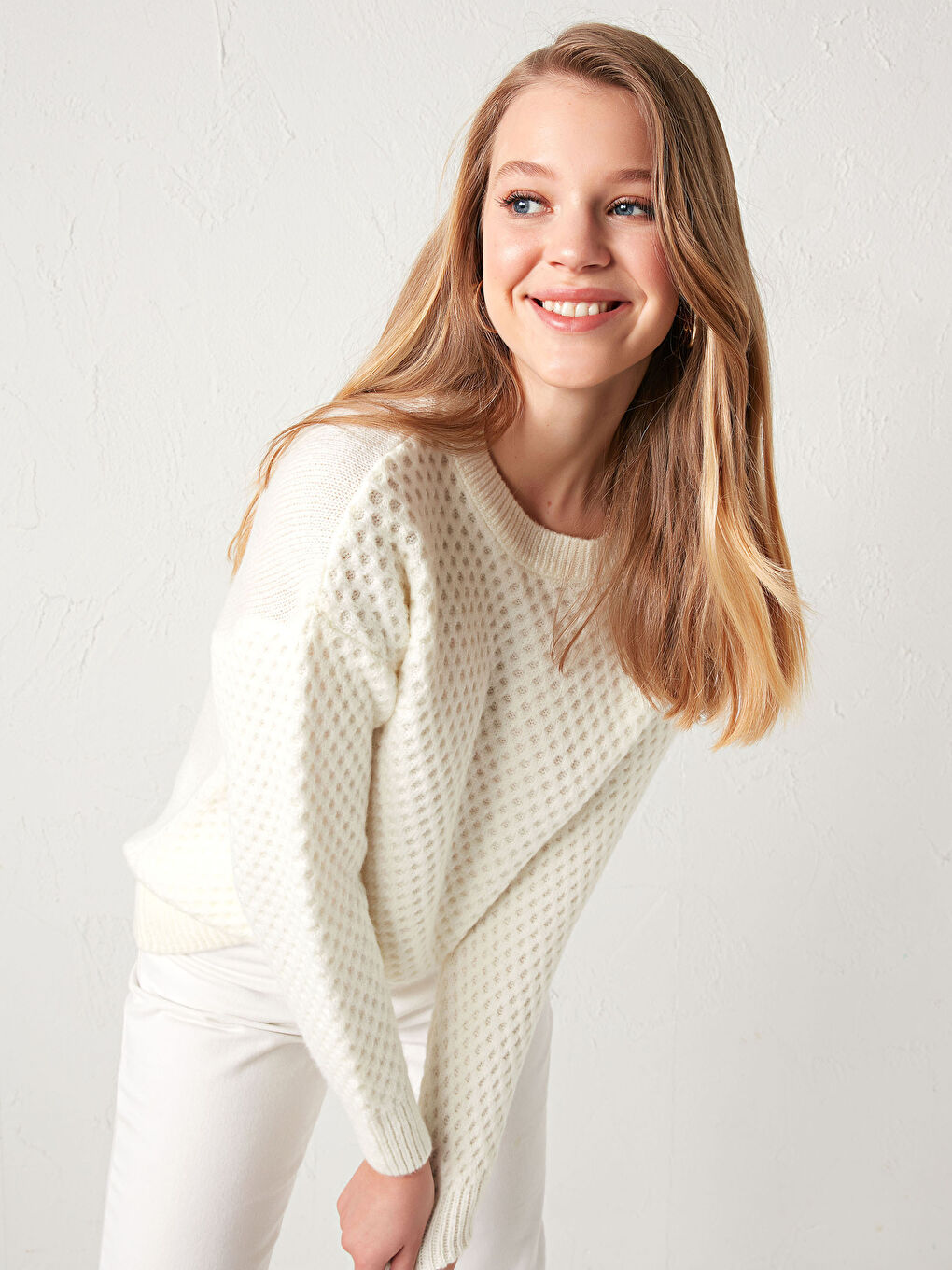 Πουλόβερ Με Στρογγυλή Λαιμόκοψη Από Ακρυλικό Tricot