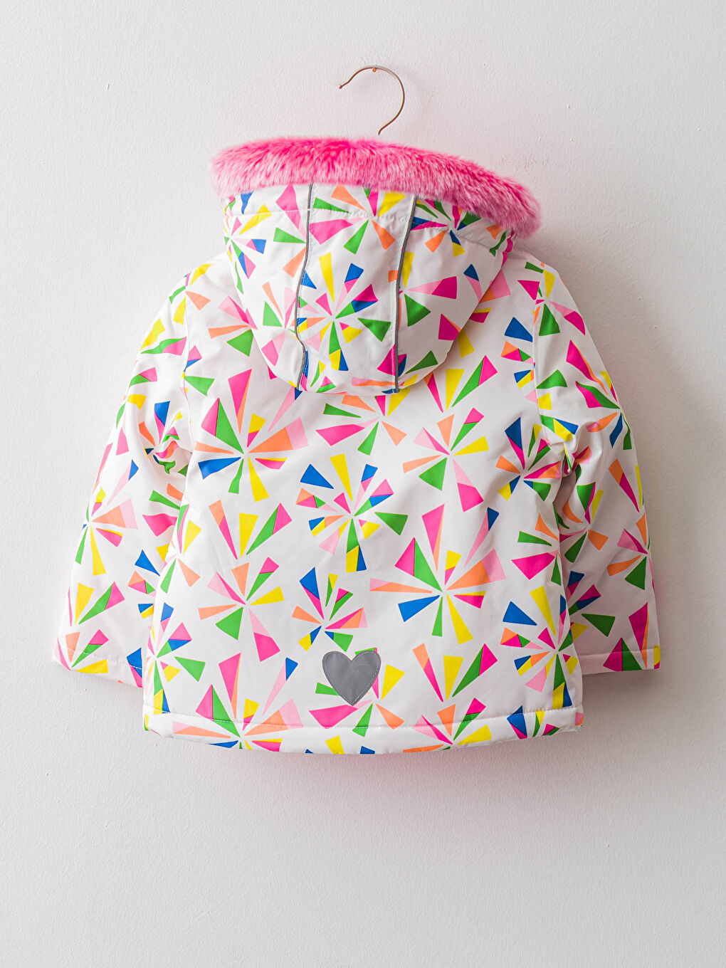 معطف بسحاب مطبوع كم طويل بكابوش لبنات رضع-1