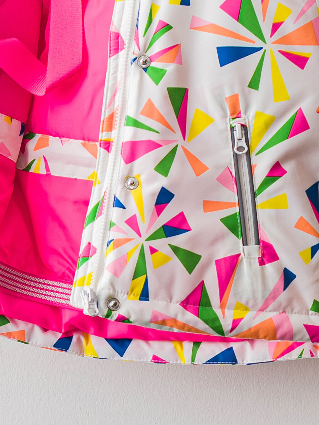 معطف بسحاب مطبوع كم طويل بكابوش لبنات رضع-2