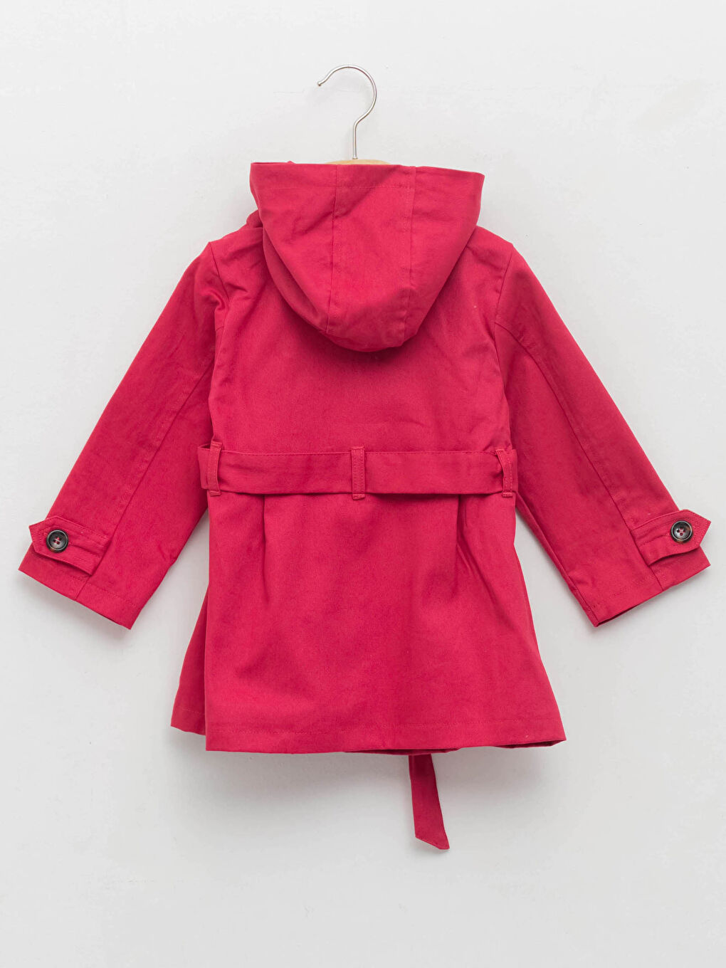 Trench-coat Basique en Coton à Manches Longues avec Capuche pour Bébé Fille-1