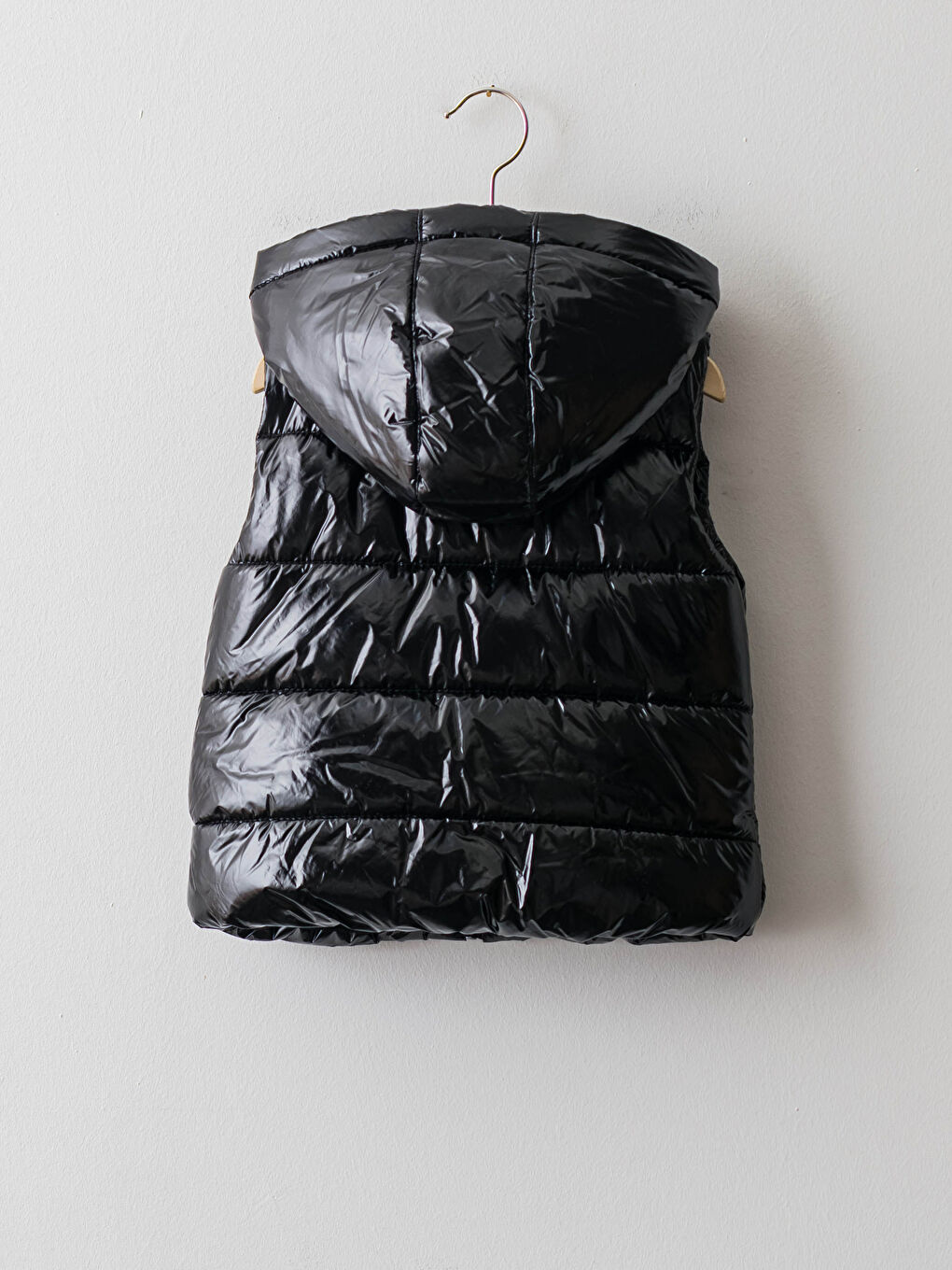 Hooded Basic Baby Girl Down Vest-1