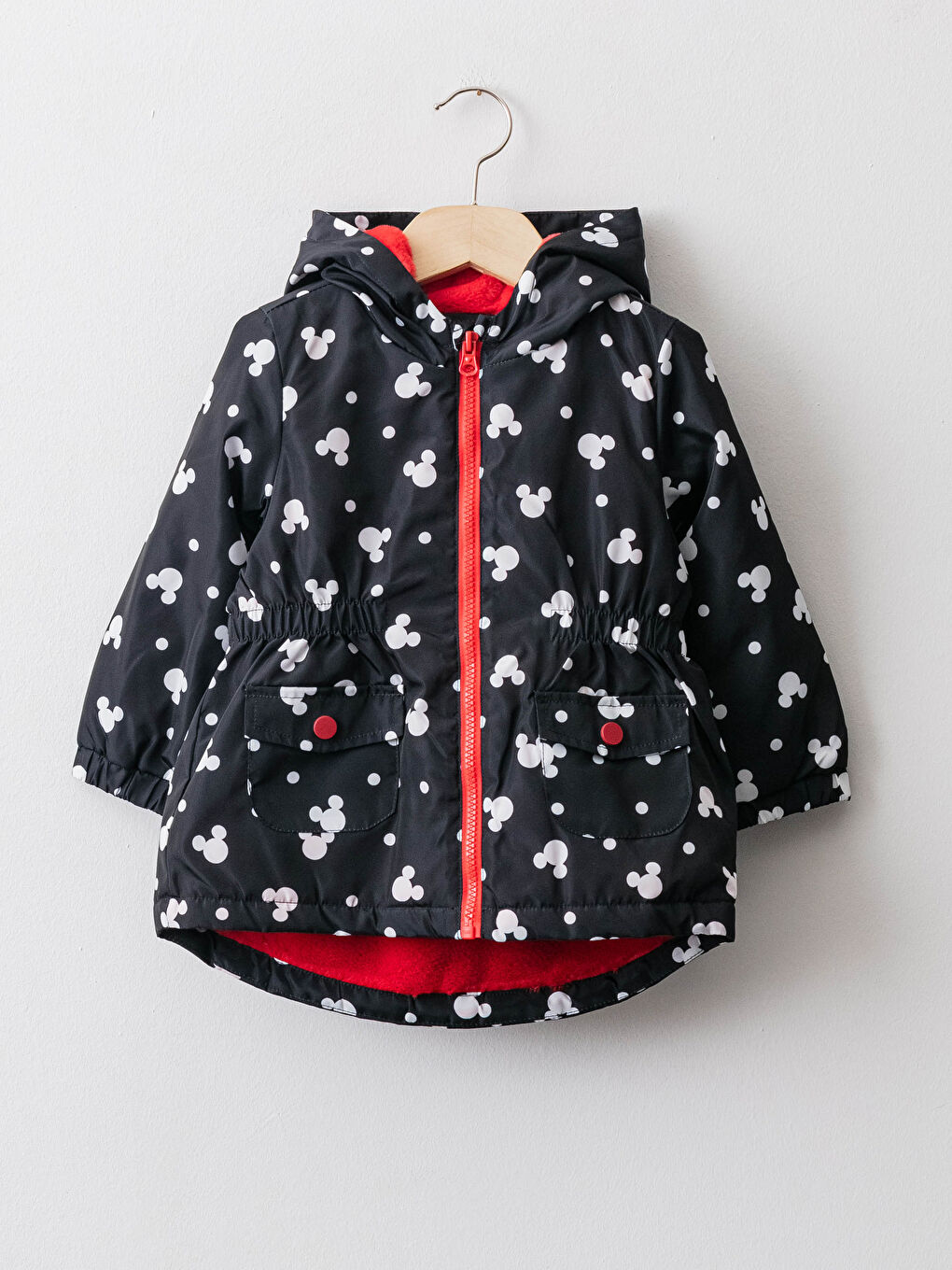 LCW baby Hooded Long Sleeve Minnie Mouse Printed Baby Girl Zipper Raincoat -W10202Z1-LQJ