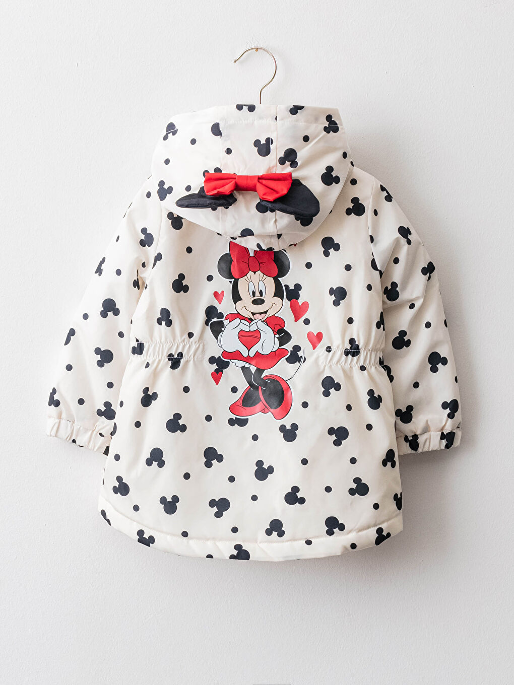 Капюшонды ұзын жең принтті қыз балаға арналған найзағайлы жаңбыр күрте-1