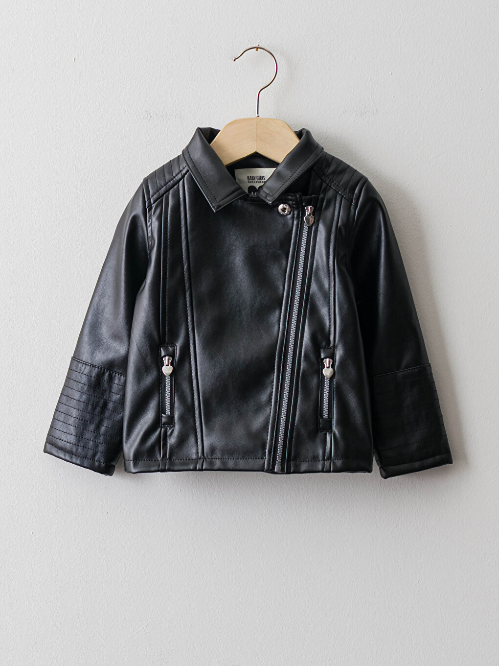 LCW baby Long Sleeve Leather Look Baby Girl Jacket - W10205Z1-CVL