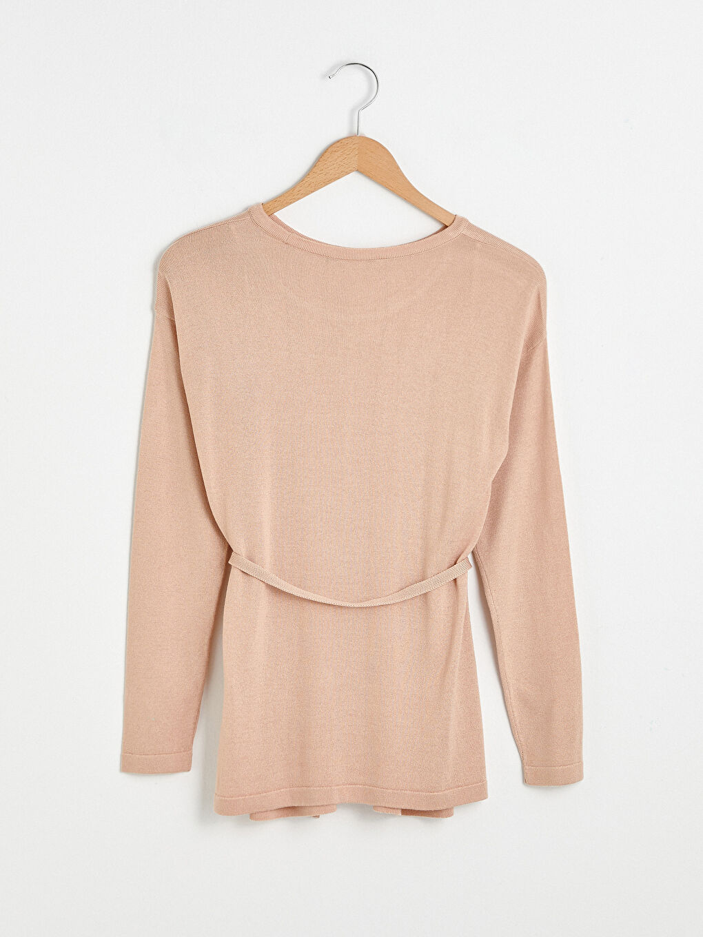 Pembe Bisiklet Yakaa Düz Uzun Kollu Hamile Triko Kazak-1