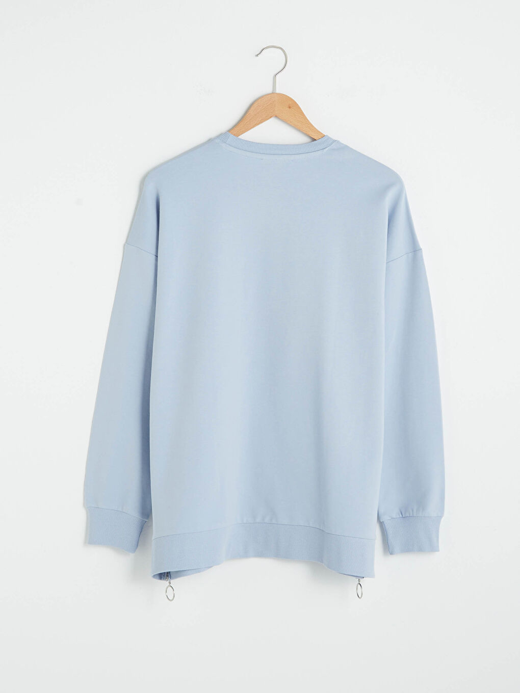 Crew Neck Zipper Detailed Long Sleeve Women's Sweatshirt-6