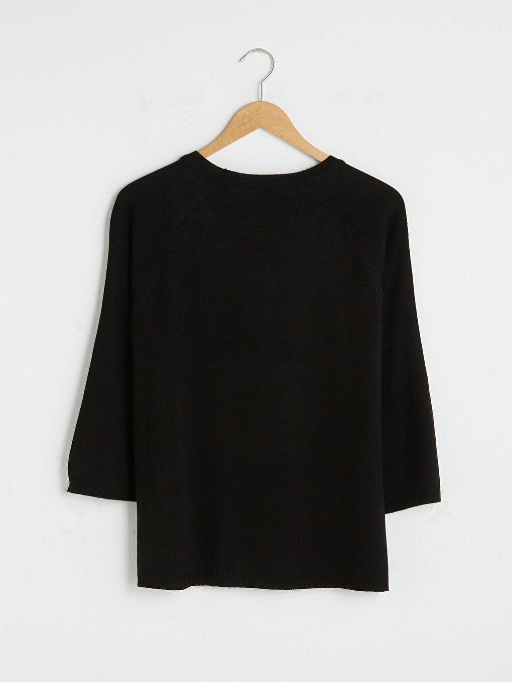 Women's Crew Neck Plain Knit Sweater-5