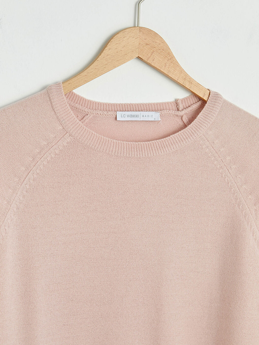 Әйелдерге арналған дөңгелек жағалы өрнексіз трикотаж жемпір-6