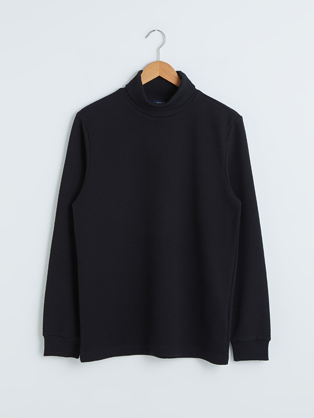 Siyah Balıkçı Yaka Uzun Kollu Tişört-5