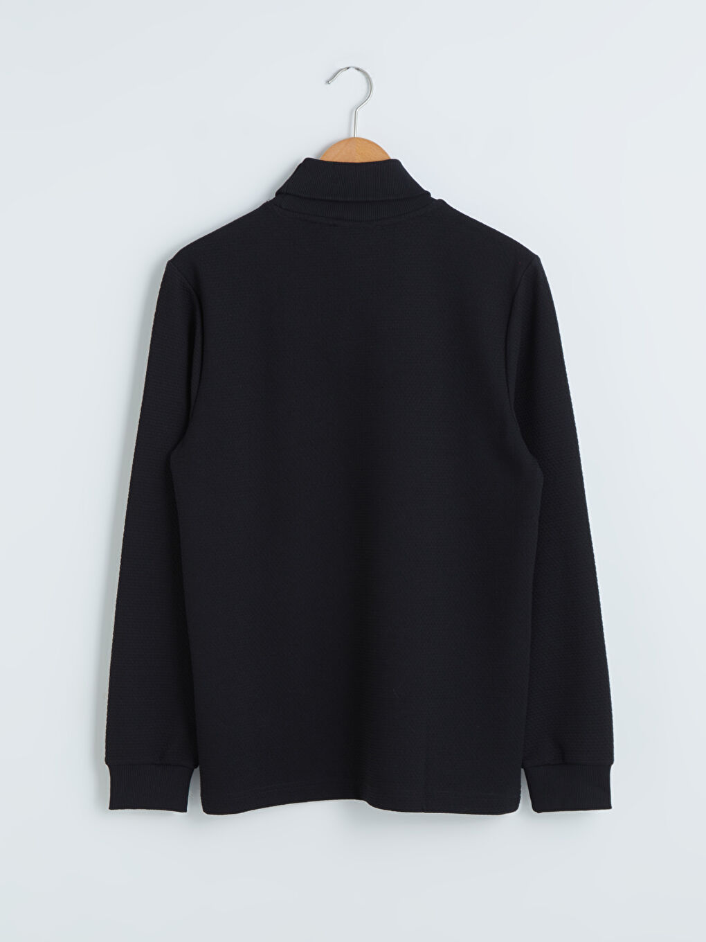 Siyah Balıkçı Yaka Uzun Kollu Tişört-7