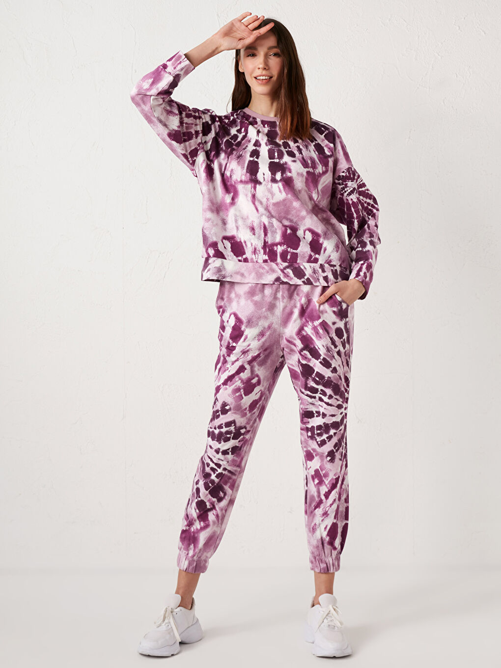 Karışık Bisiklet Yaka Pamuklu Sweatshirt-4