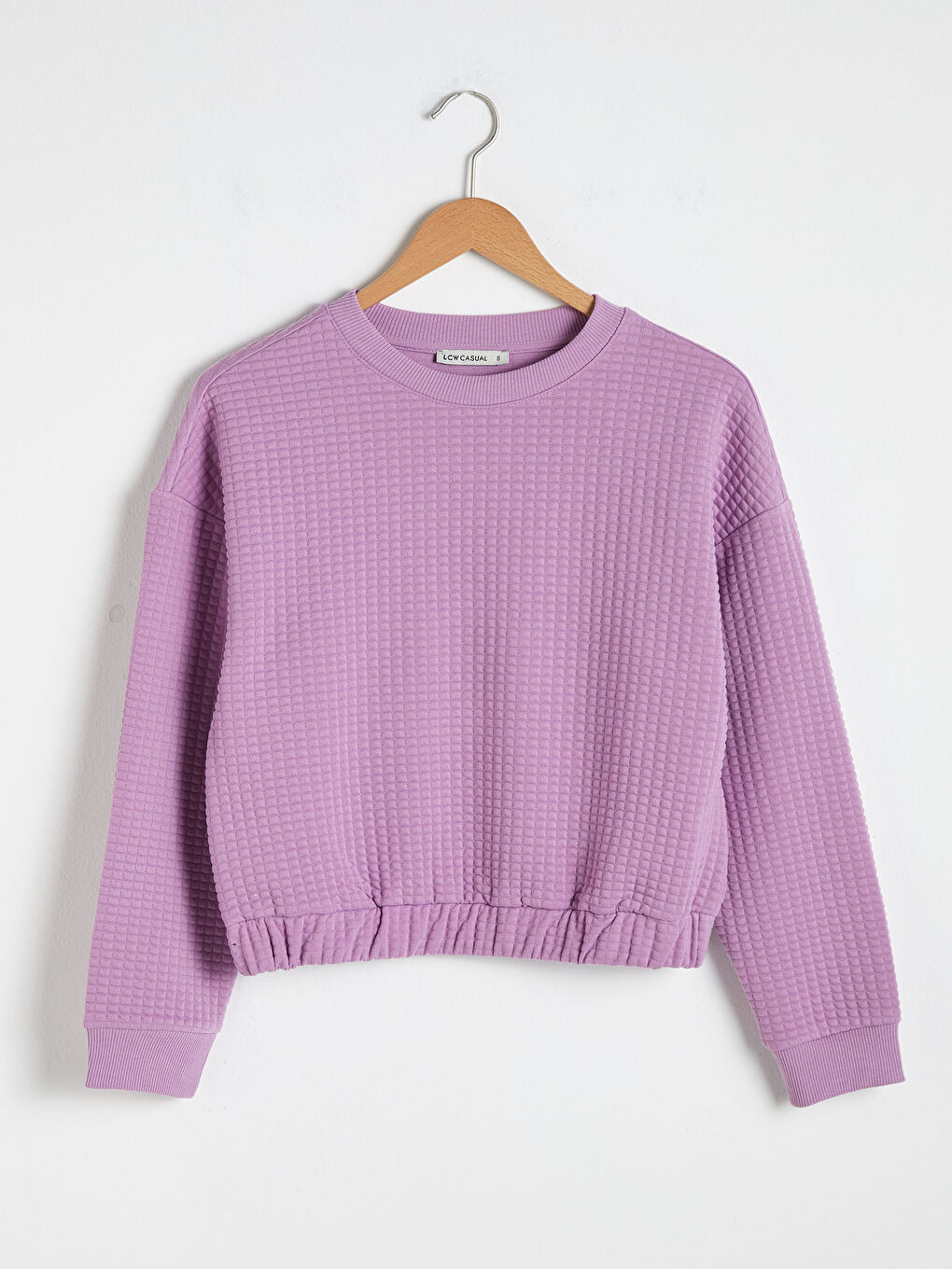 Lila Desenli Bisiklet Yaka Sweatshirt-6