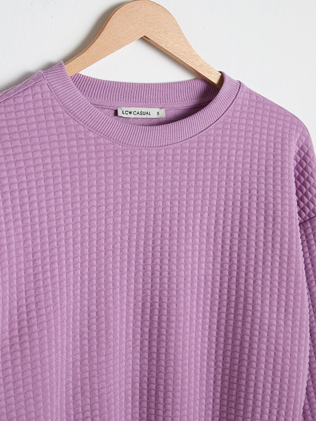 Lila Desenli Bisiklet Yaka Sweatshirt-7