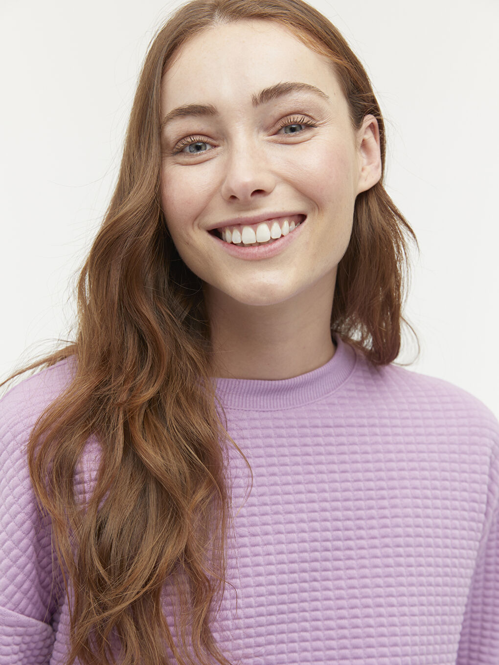 Lila Desenli Bisiklet Yaka Sweatshirt-2