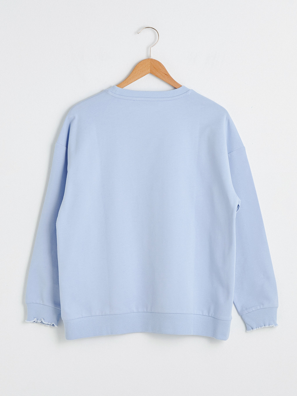 Mavi Slogan Baskılı Bisiklet Yaka Sweatshirt-6