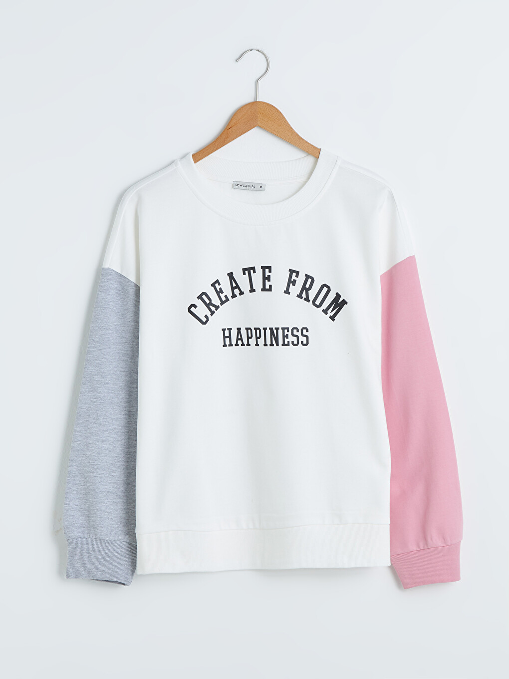 Slogan Baskılı Bisiklet Yaka Sweatshirt-6