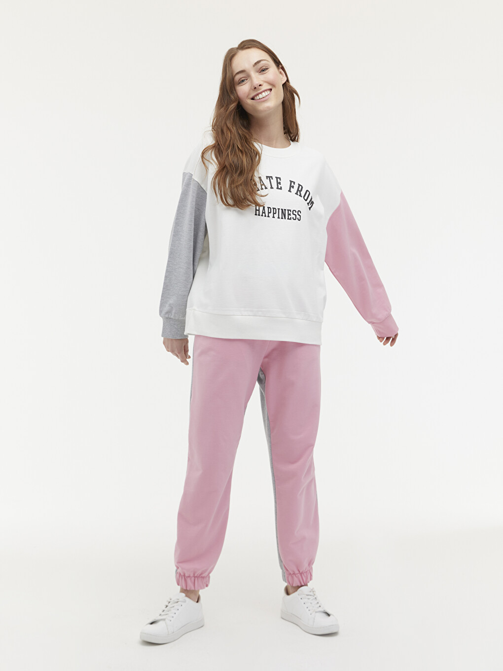 Slogan Baskılı Bisiklet Yaka Sweatshirt-2