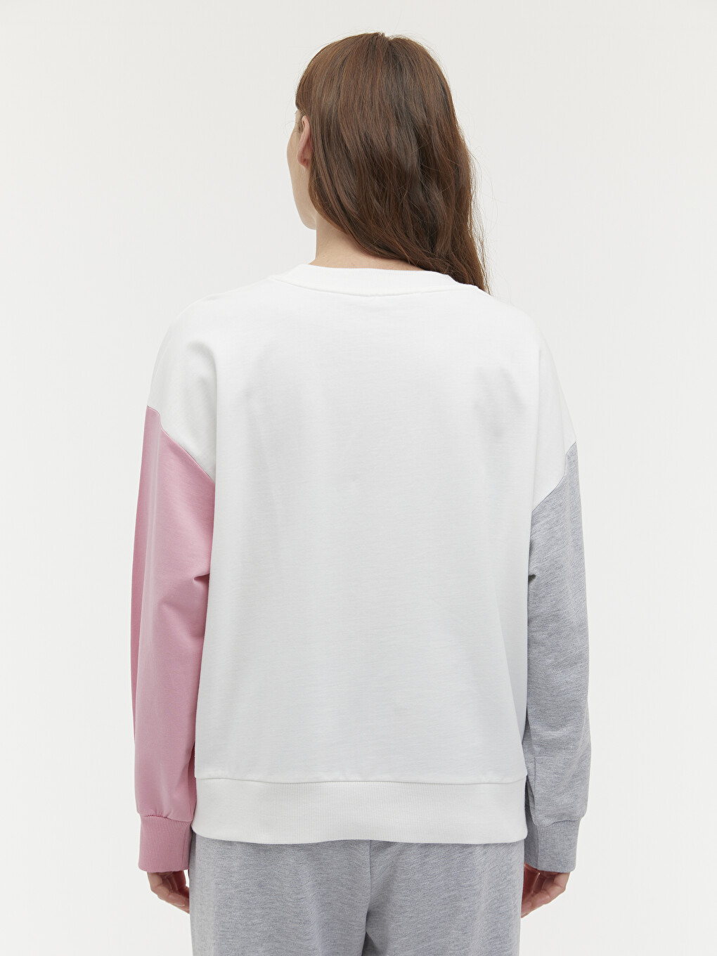 Slogan Baskılı Bisiklet Yaka Sweatshirt-4