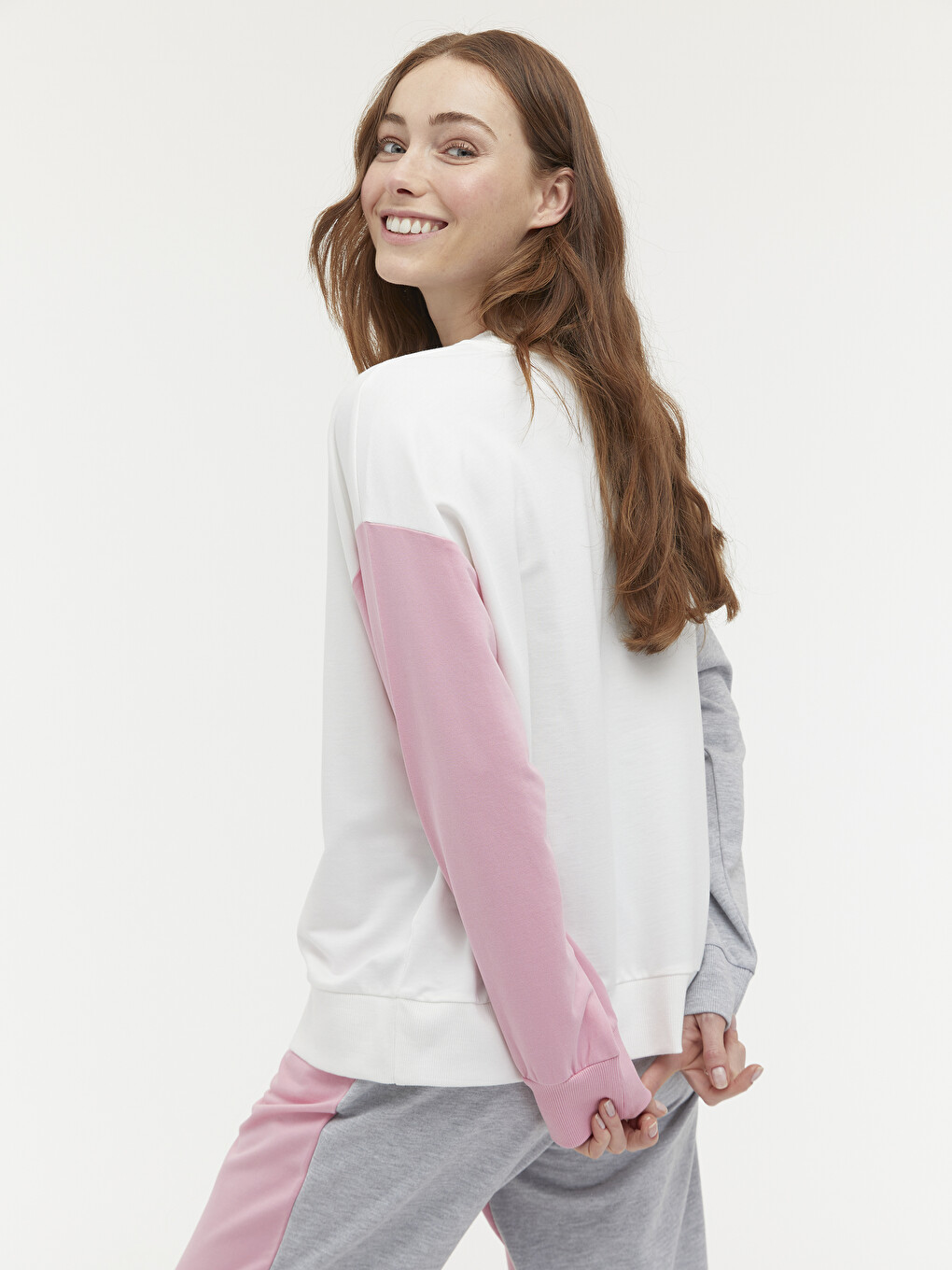 Slogan Baskılı Bisiklet Yaka Sweatshirt