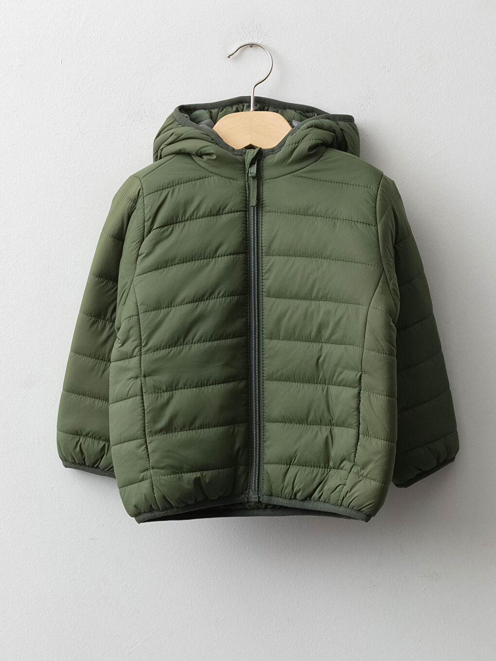 Hooded Long Sleeve Basic Baby Boy Zippered Coat