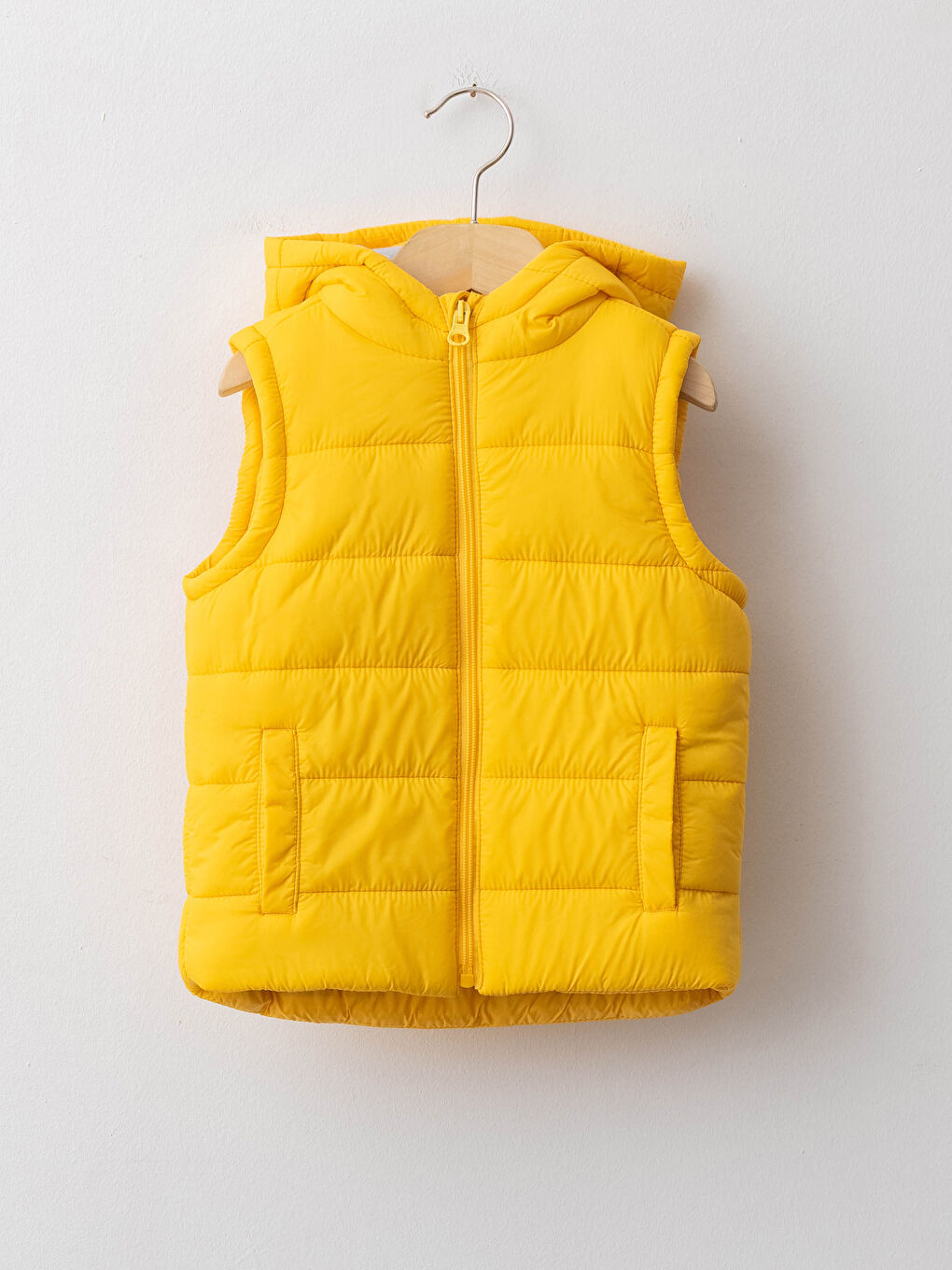 Hooded Basic Baby Boy Zippered Vest