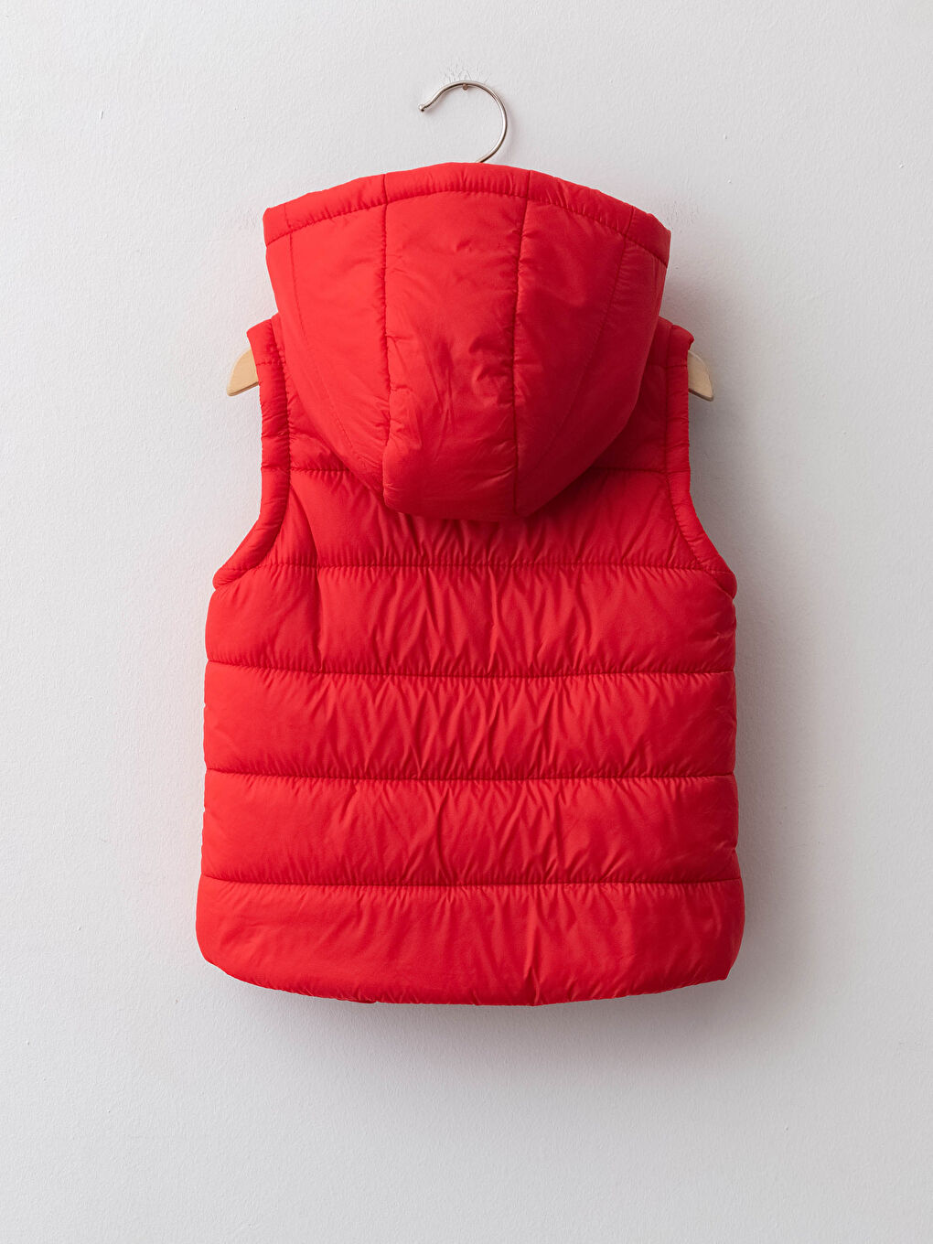 Kırmızı Kapüşonlu Basic Erkek Bebek Fermuarlı Yelek-4