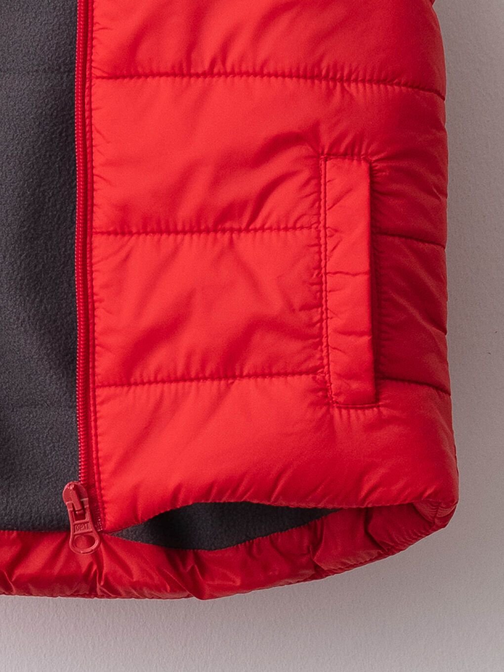 Kırmızı Kapüşonlu Basic Erkek Bebek Fermuarlı Yelek-5