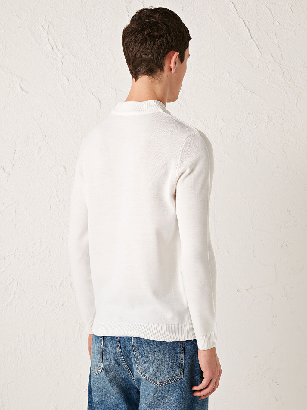 Mock Turtleneck Lightweight Tricot Jumper-4