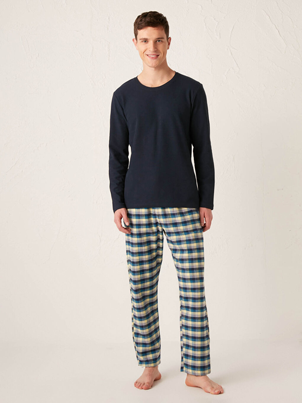 Lacivert Standart Kalıp Pijama Takımı