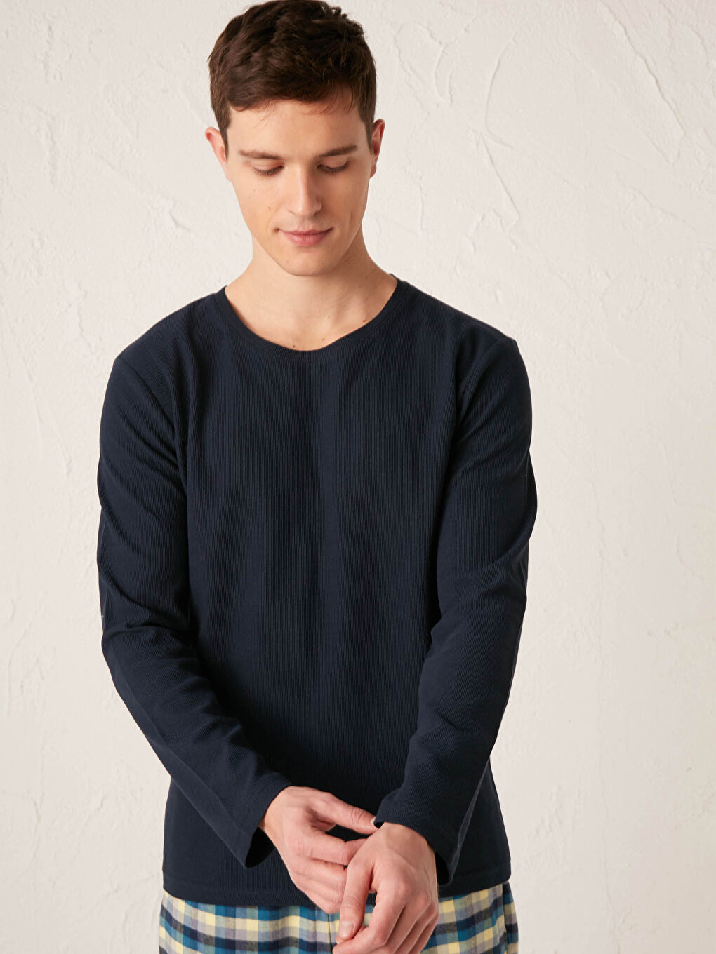 Lacivert Standart Kalıp Pijama Takımı-1