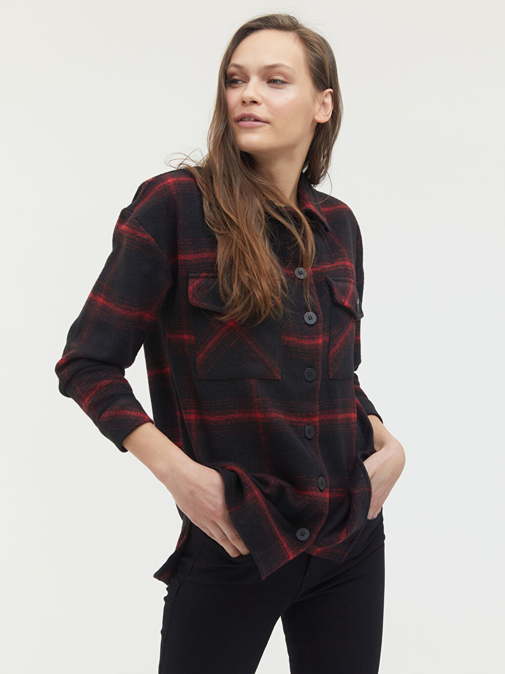 Pocket Detailed Chequered Shirt-4