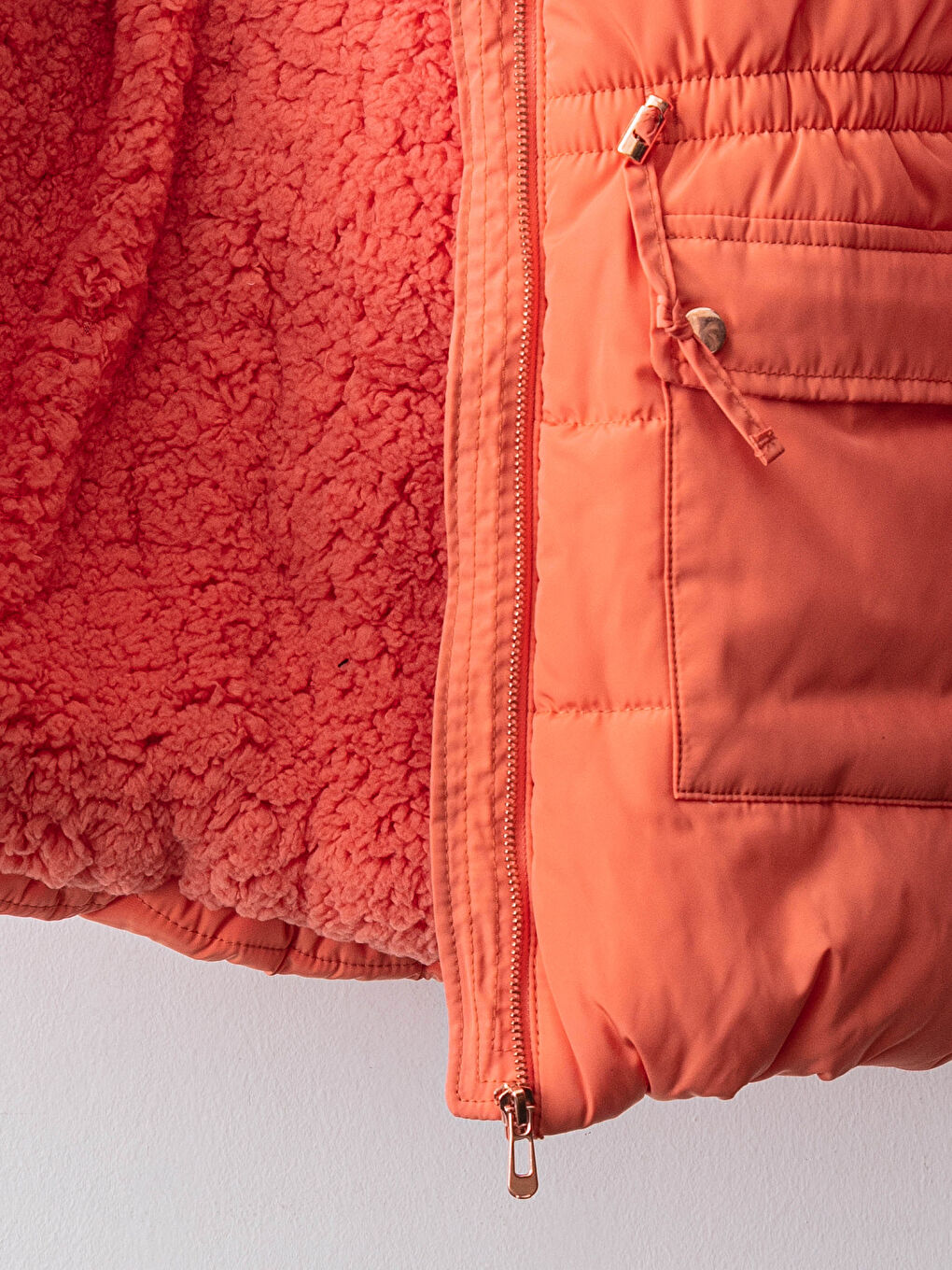 Parka Simplă cu Glugă pentru Fete-3