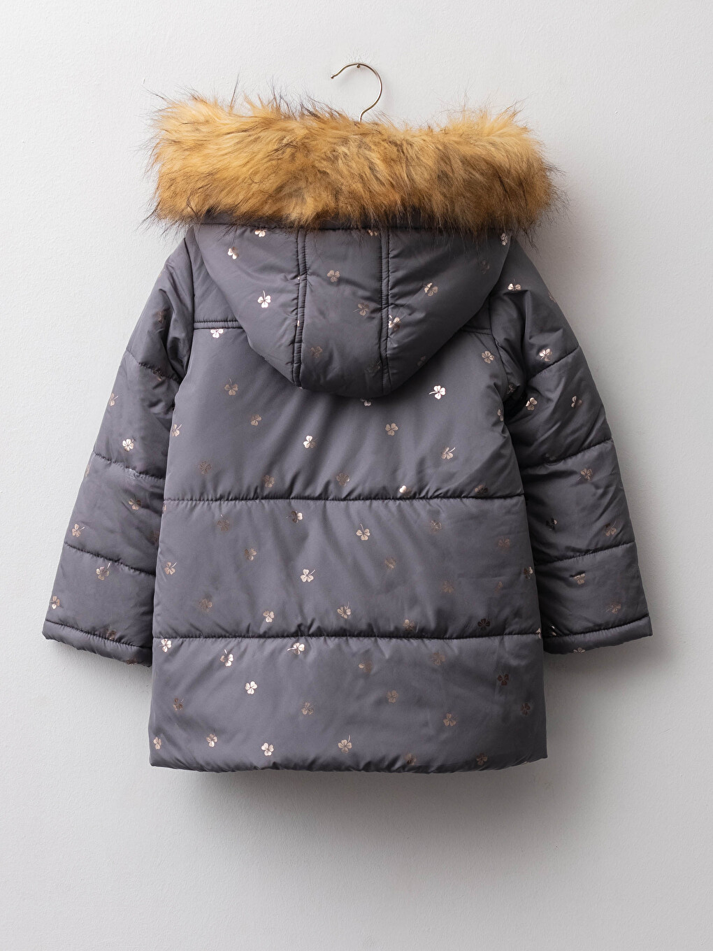 Hooded Printed Girl Coat-1